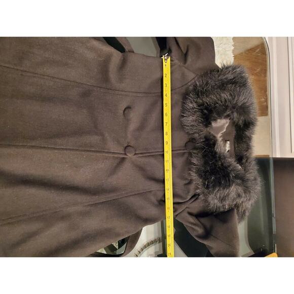 Sijifeng Women's Solid Black Long Sleeve Button Front FauxFur Casual Jacket Coat - Picture 5 of 11